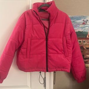 Pink Corduroy Puffer Coat